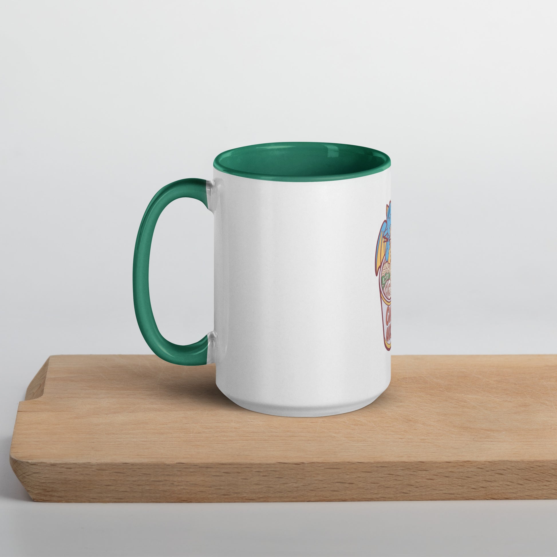 Cup O' Noods Dragon (Red) Mug with Color Inside  Level 1 Gamers Dark green 15 oz