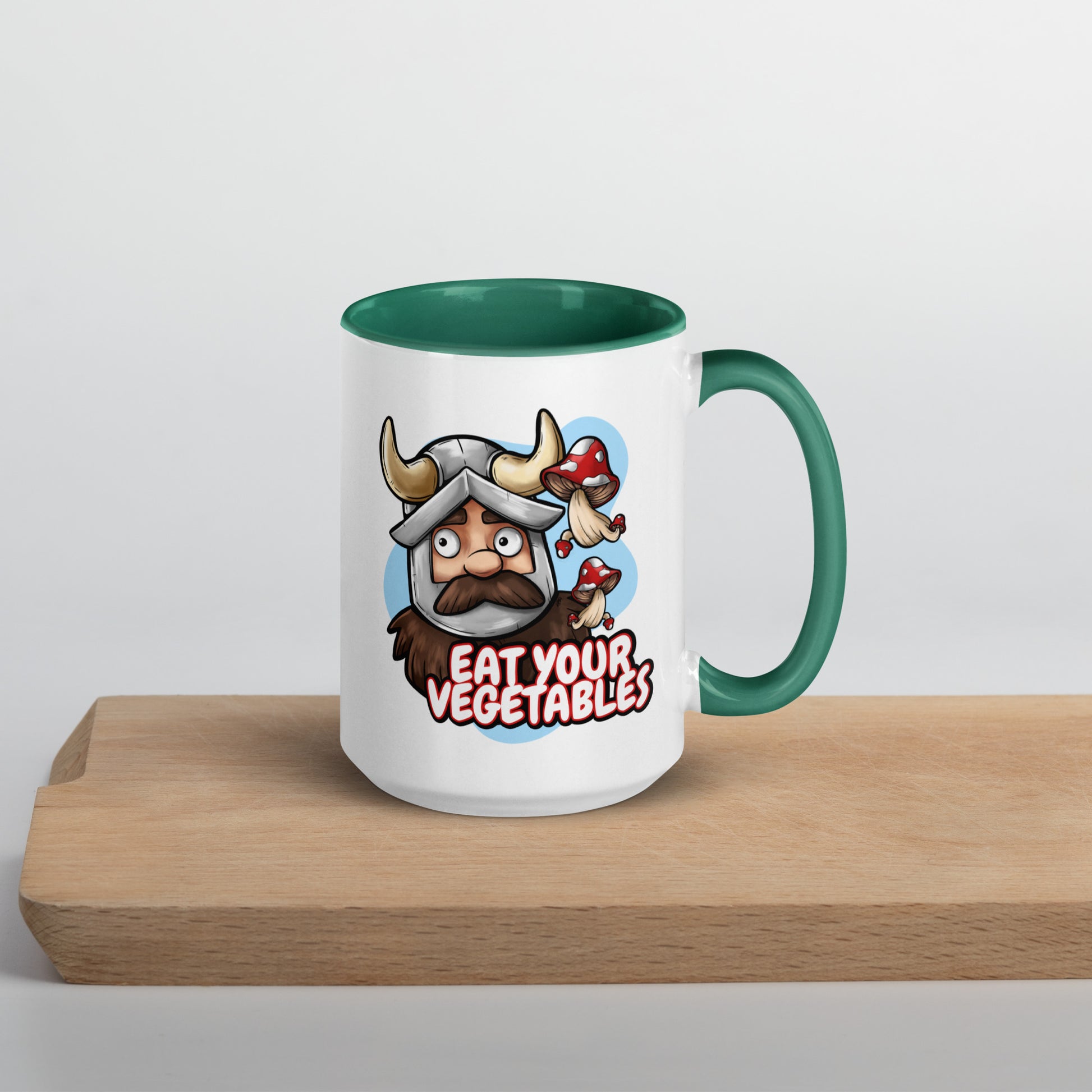 Eat Your Vegetables - Dungeon Meshi Mug  Level 1 Gamers Dark green 15 oz