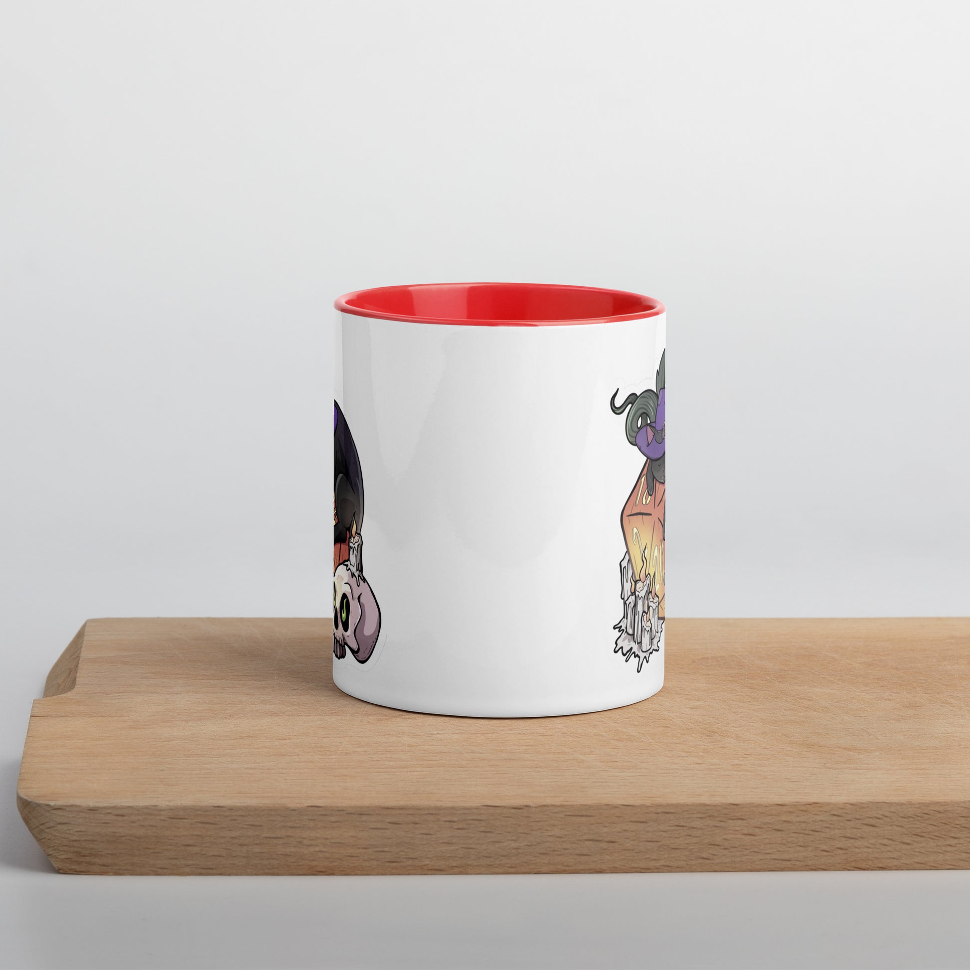 D20 Black Cat Mug with Color Inside  Level 1 Gamers