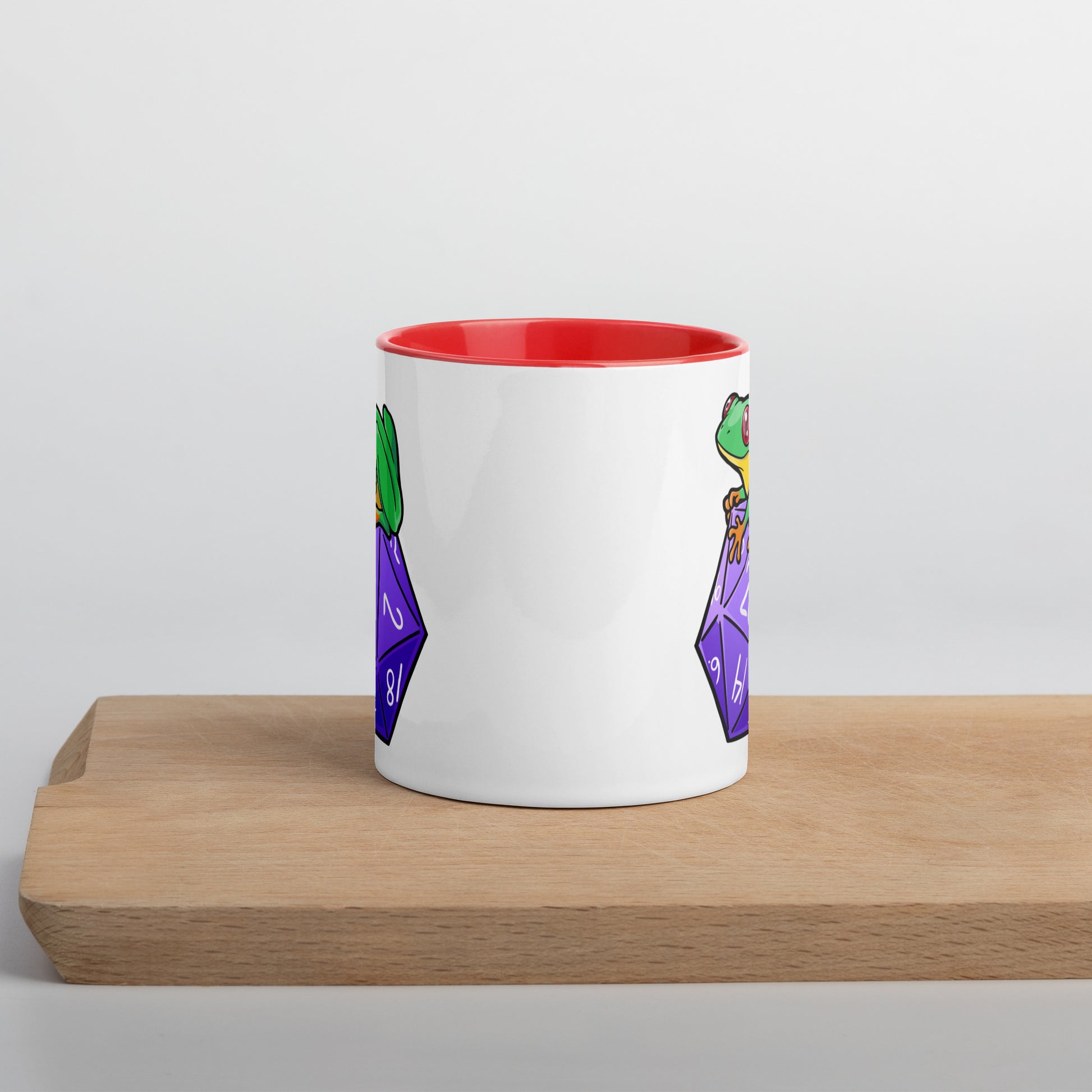 D20 Red-Eyed Tree Frog Mug with Color Inside  Level 1 Gamers