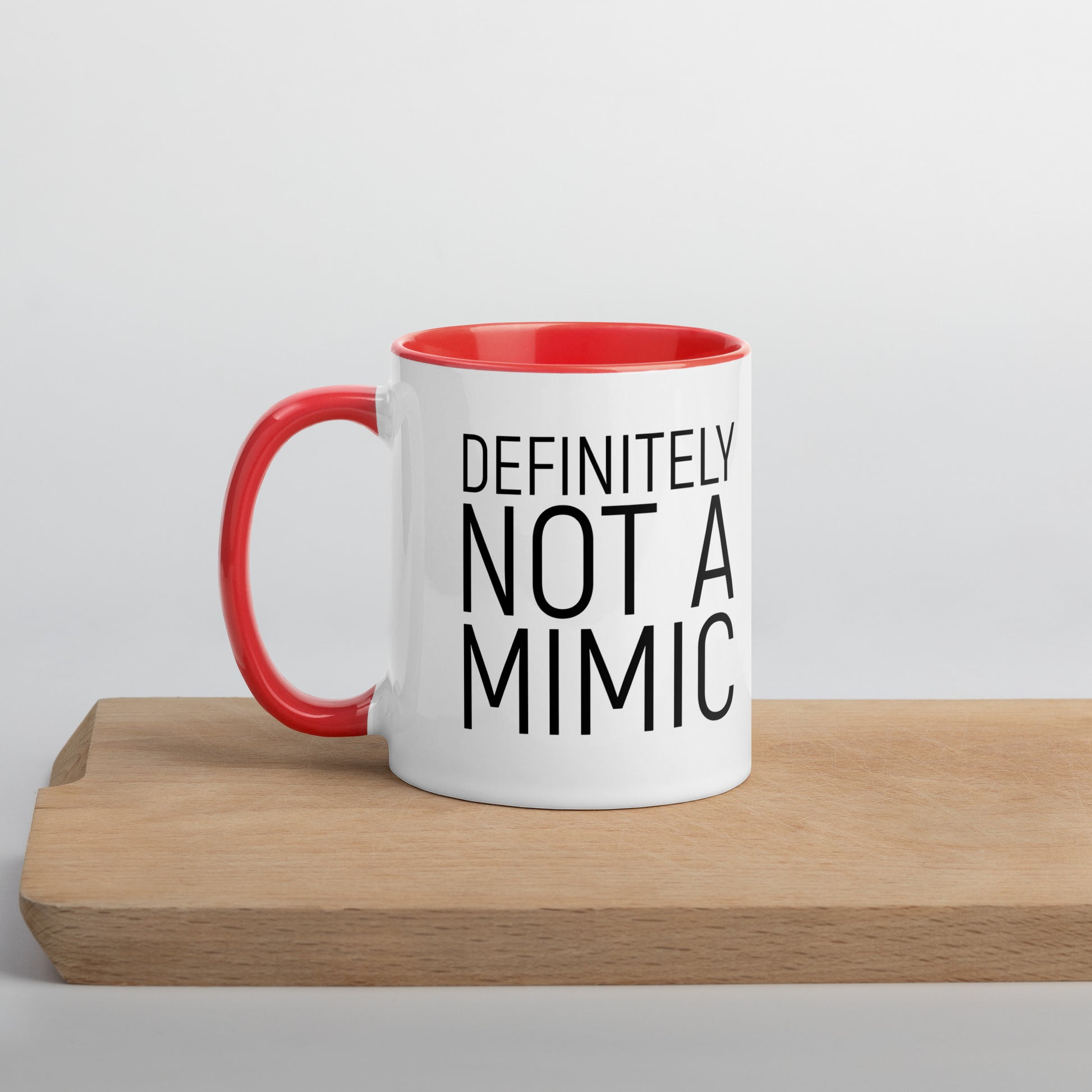 Definitely NOT a Mimic Double sided Mug with Color Inside  Level 1 Gamers Red 11oz