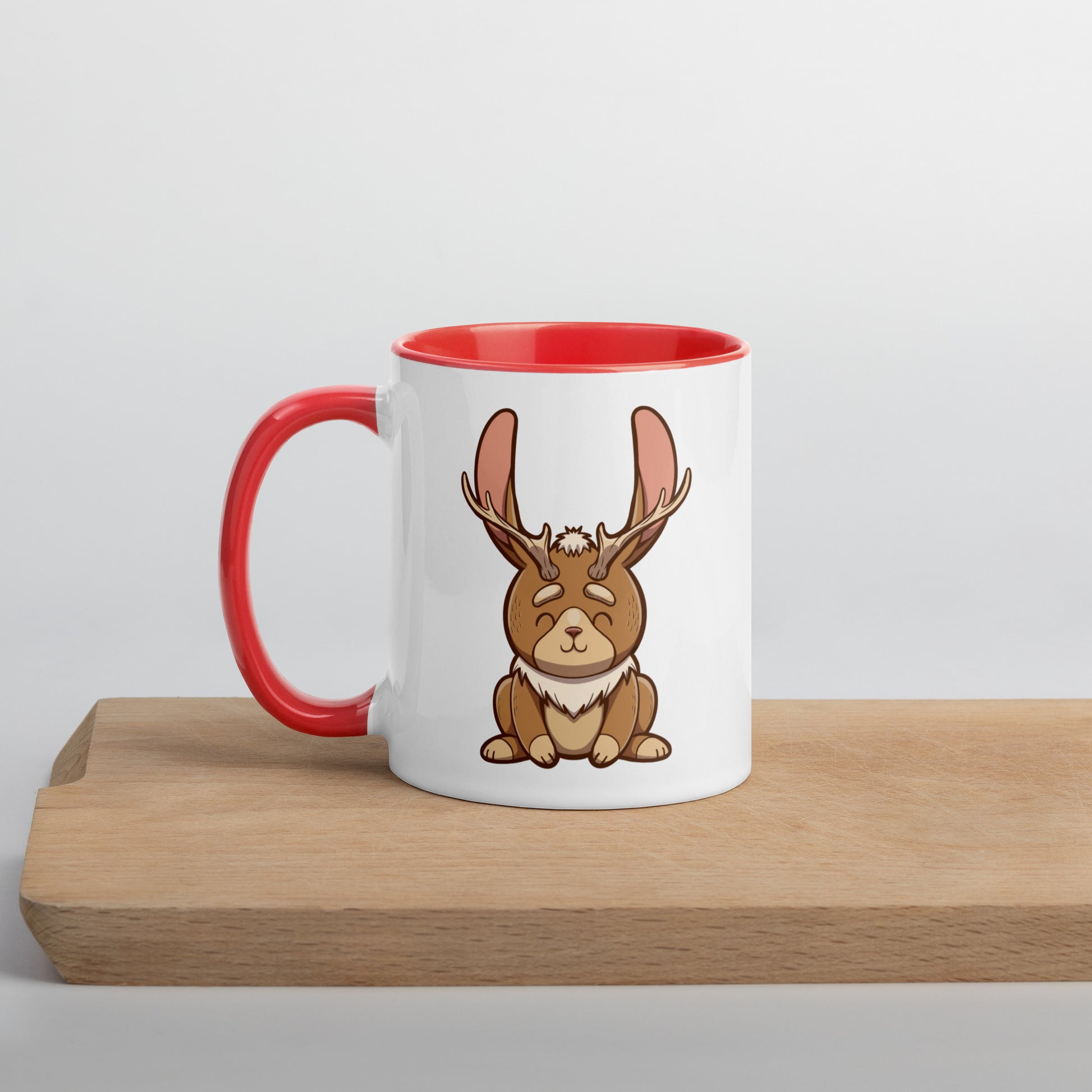 Jackalope Mug with Color Inside  Level 1 Gamers Red 11 oz