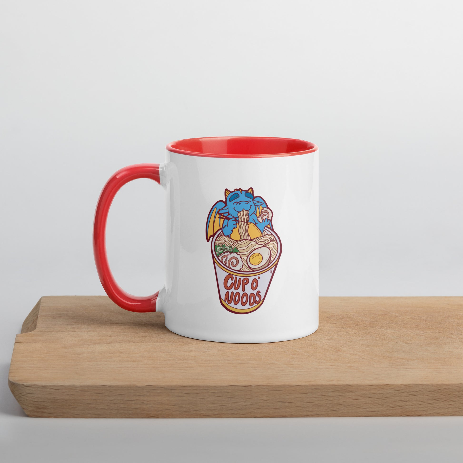 Cup O' Noods Dragon (Red) Mug with Color Inside  Level 1 Gamers Red 11 oz