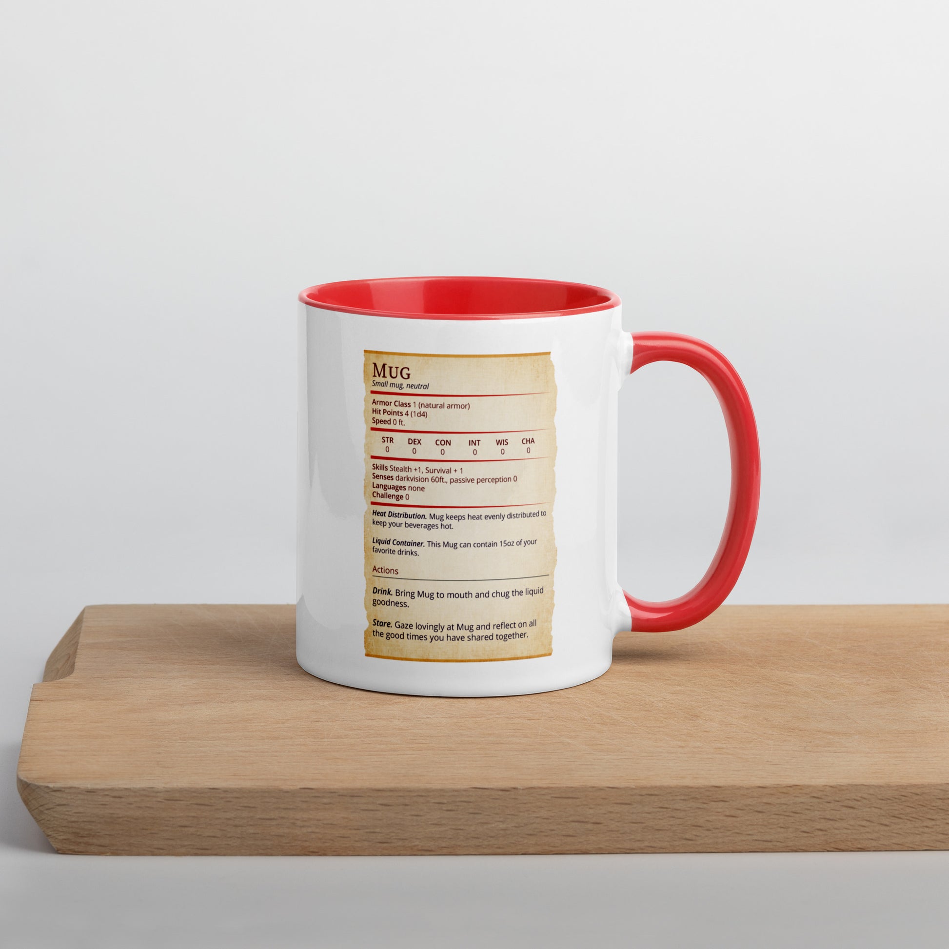 Mug Stat Card with Color Inside  Level 1 Gamers