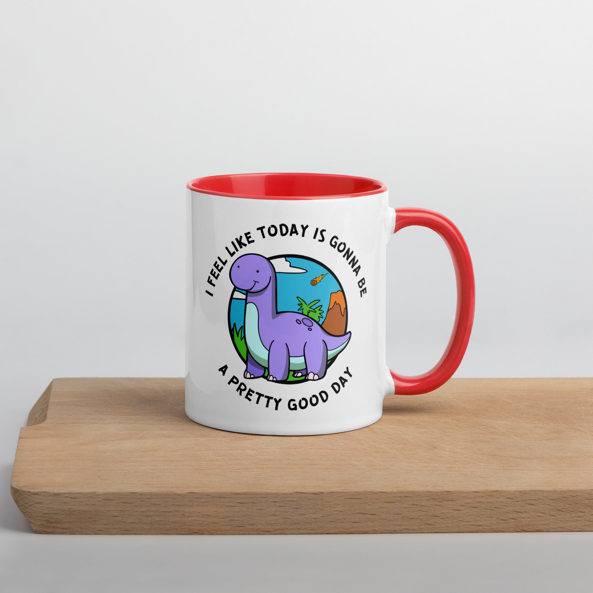 Good Day Dino Mug  Level 1 Gamers Red 11 oz