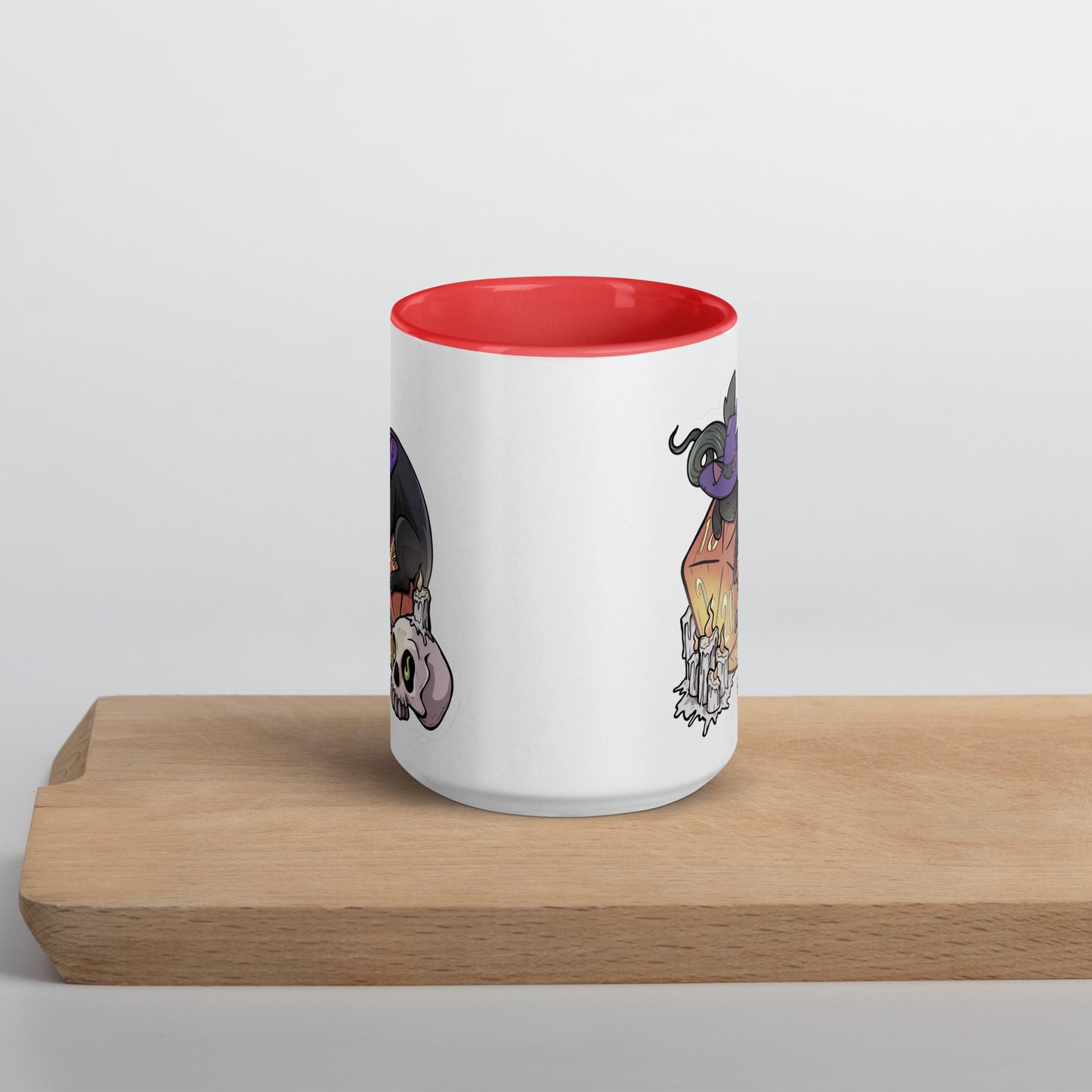 D20 Black Cat Mug with Color Inside Level 1 Gamers