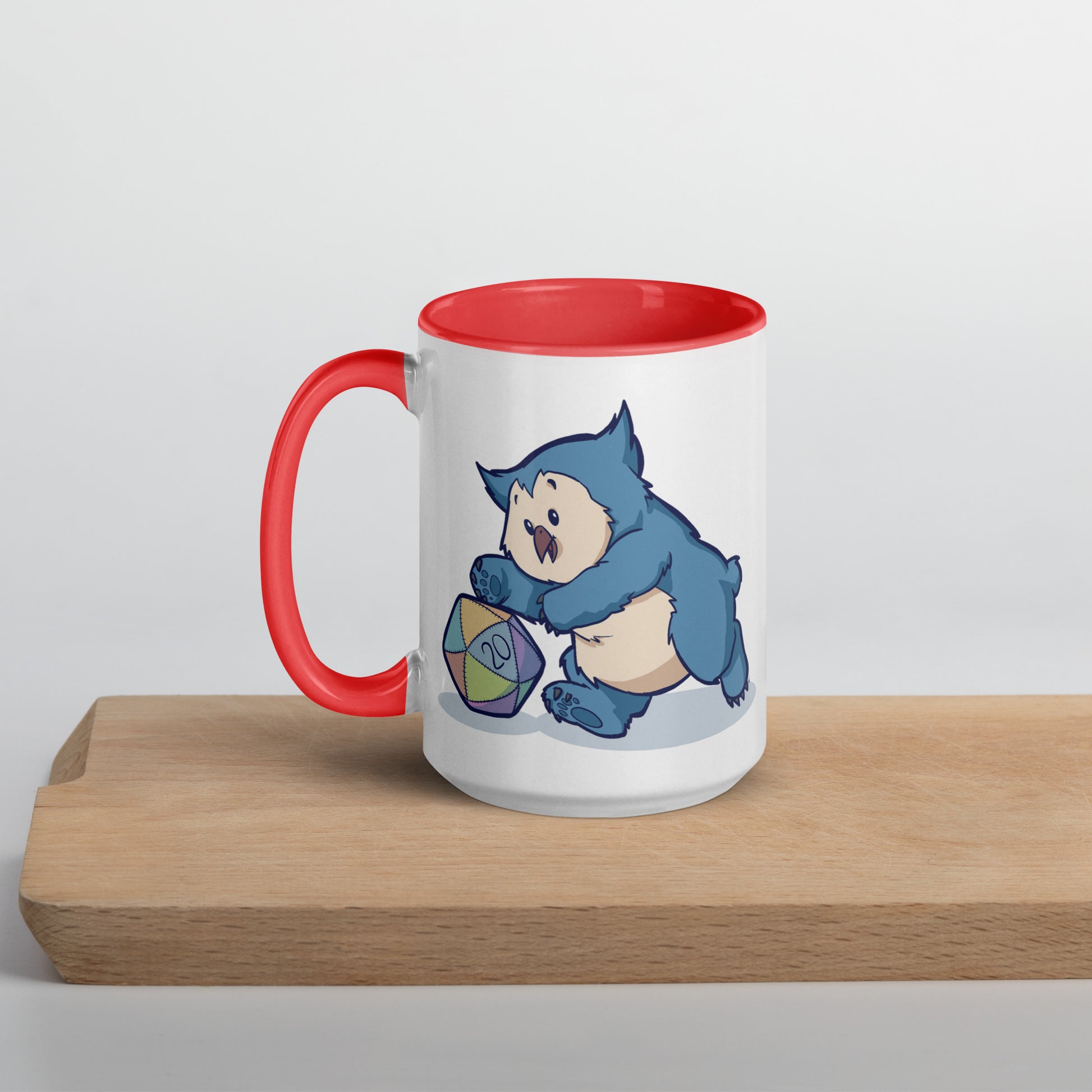 Owlbear Mug with Color Inside  Level 1 Gamers Red 15 oz