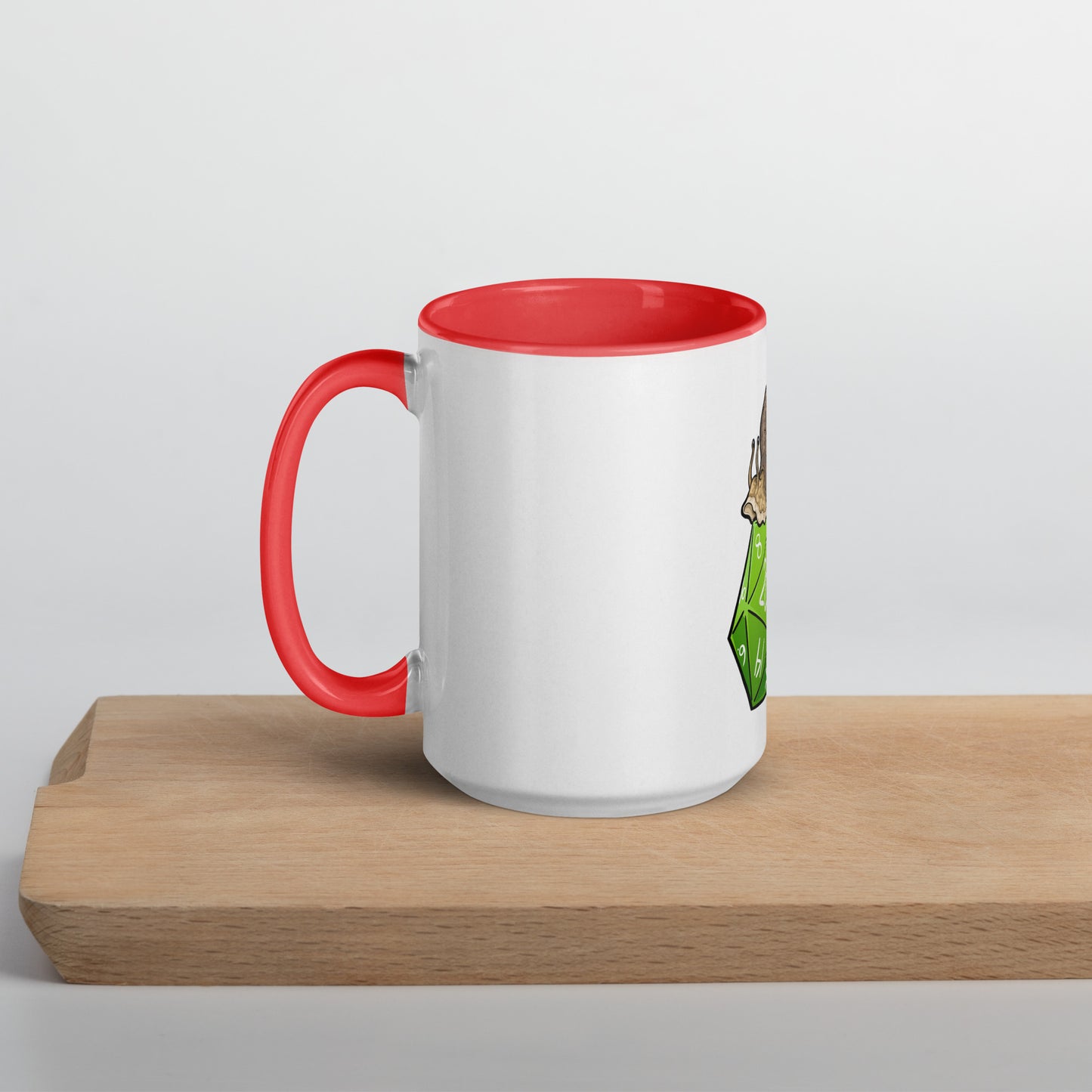 D20 Snail Mug with Color Inside Level 1 Gamers Red 15 oz