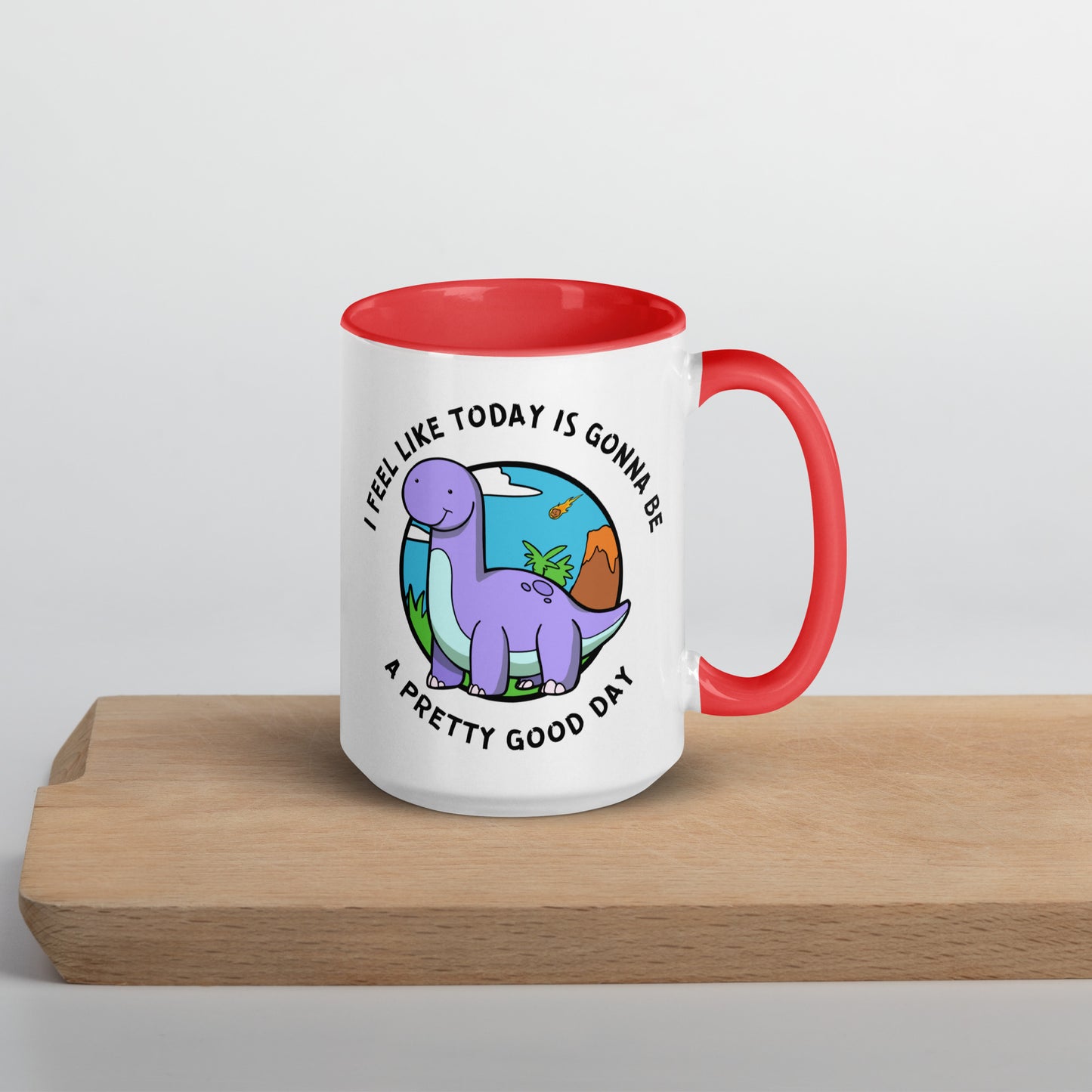 Good Day Dino Mug Level 1 Gamers Red 15 oz