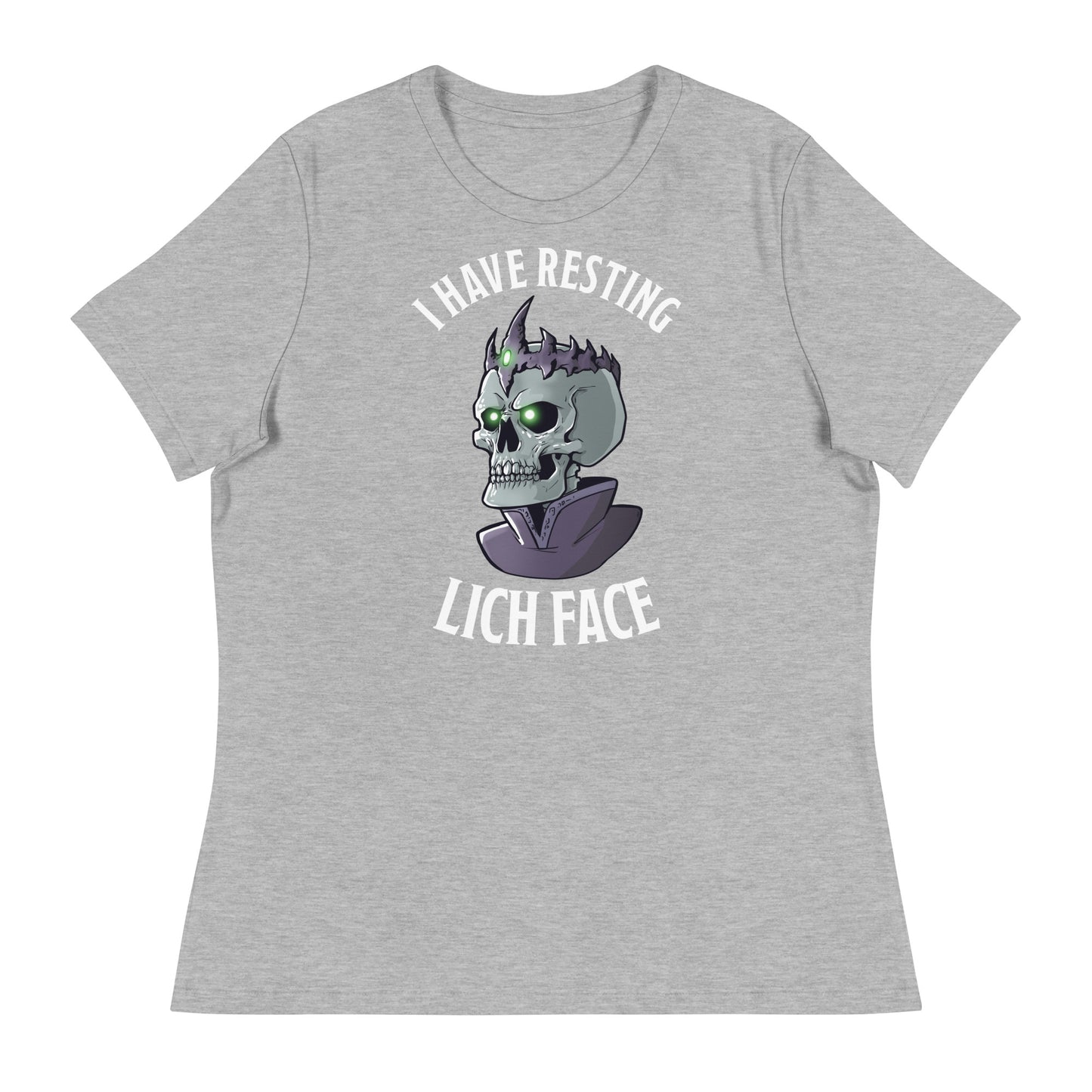 Resting Lich Face Women's Relaxed T-Shirt Level 1 Gamers Athletic Heather S