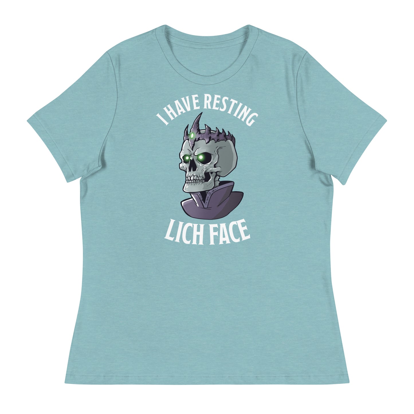 Resting Lich Face Women's Relaxed T-Shirt Level 1 Gamers Heather Blue Lagoon S