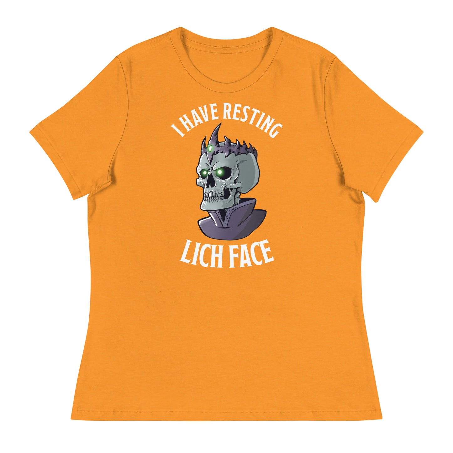 Resting Lich Face Women's Relaxed T-Shirt Level 1 Gamers Heather Marmalade S
