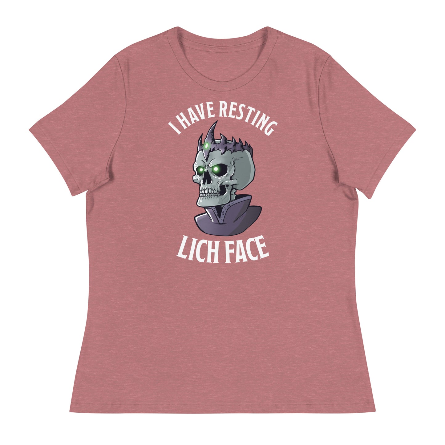Resting Lich Face Women's Relaxed T-Shirt Level 1 Gamers Heather Mauve S