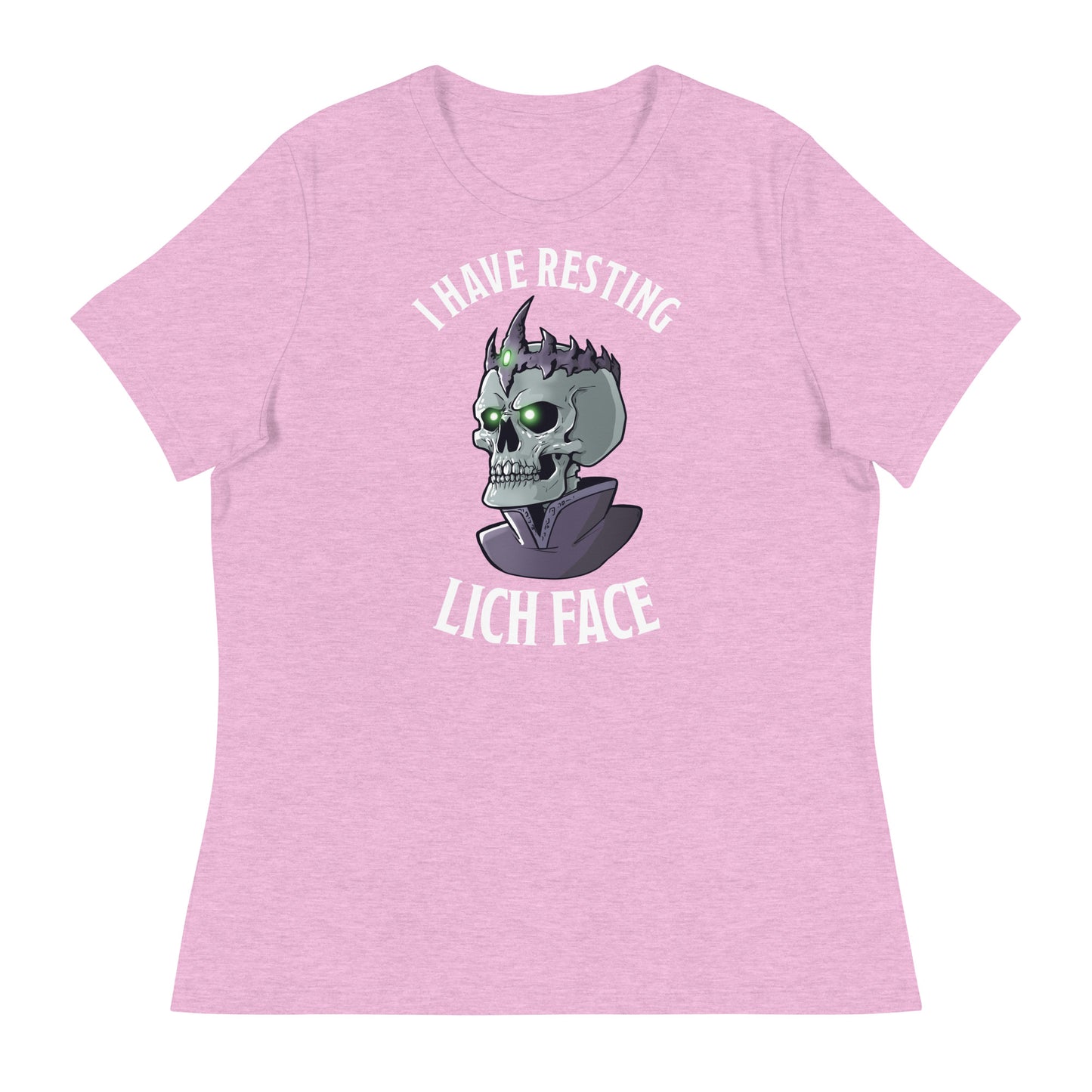Resting Lich Face Women's Relaxed T-Shirt Level 1 Gamers Heather Prism Lilac S