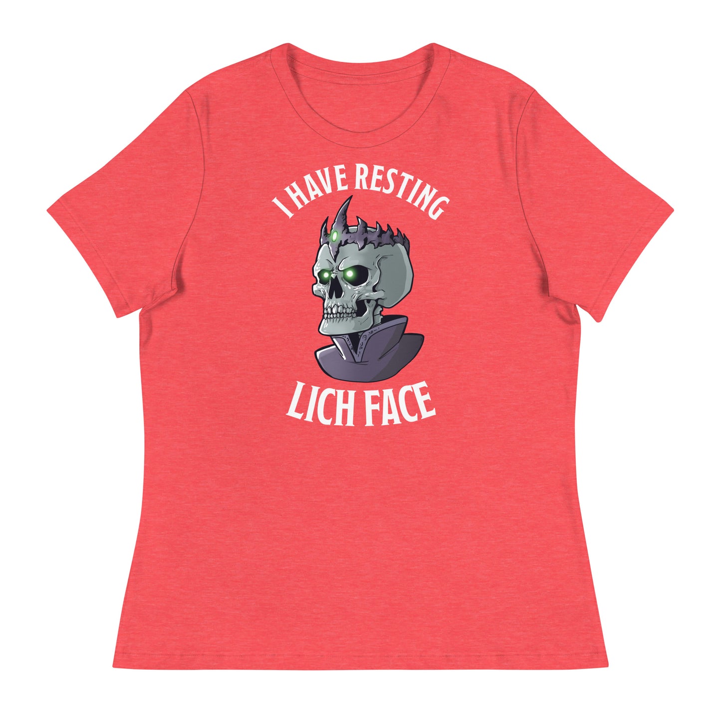 Resting Lich Face Women's Relaxed T-Shirt Level 1 Gamers Heather Red S