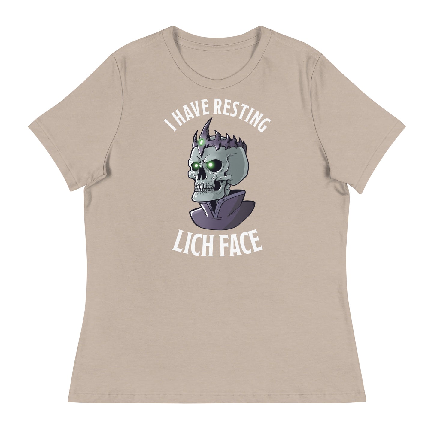 Resting Lich Face Women's Relaxed T-Shirt Level 1 Gamers Heather Stone S