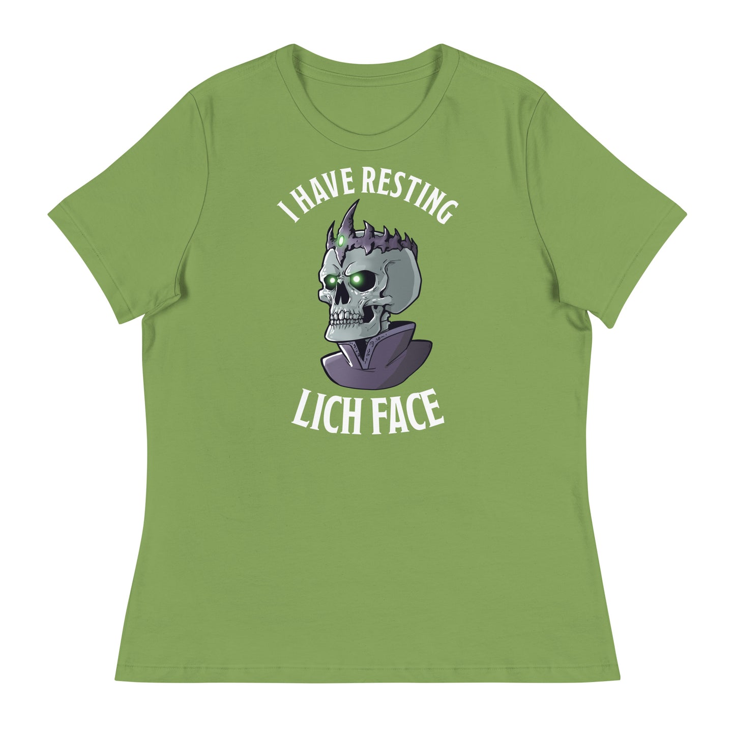 Resting Lich Face Women's Relaxed T-Shirt Level 1 Gamers Leaf S
