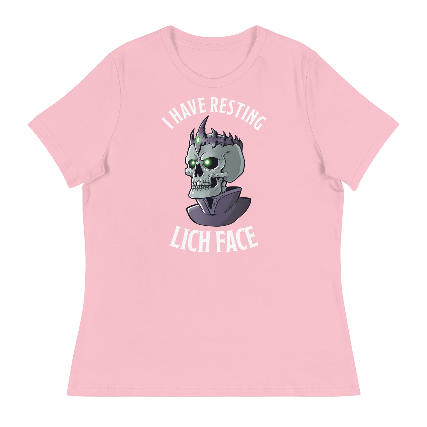 Resting Lich Face Women's Relaxed T-Shirt Level 1 Gamers Pink S