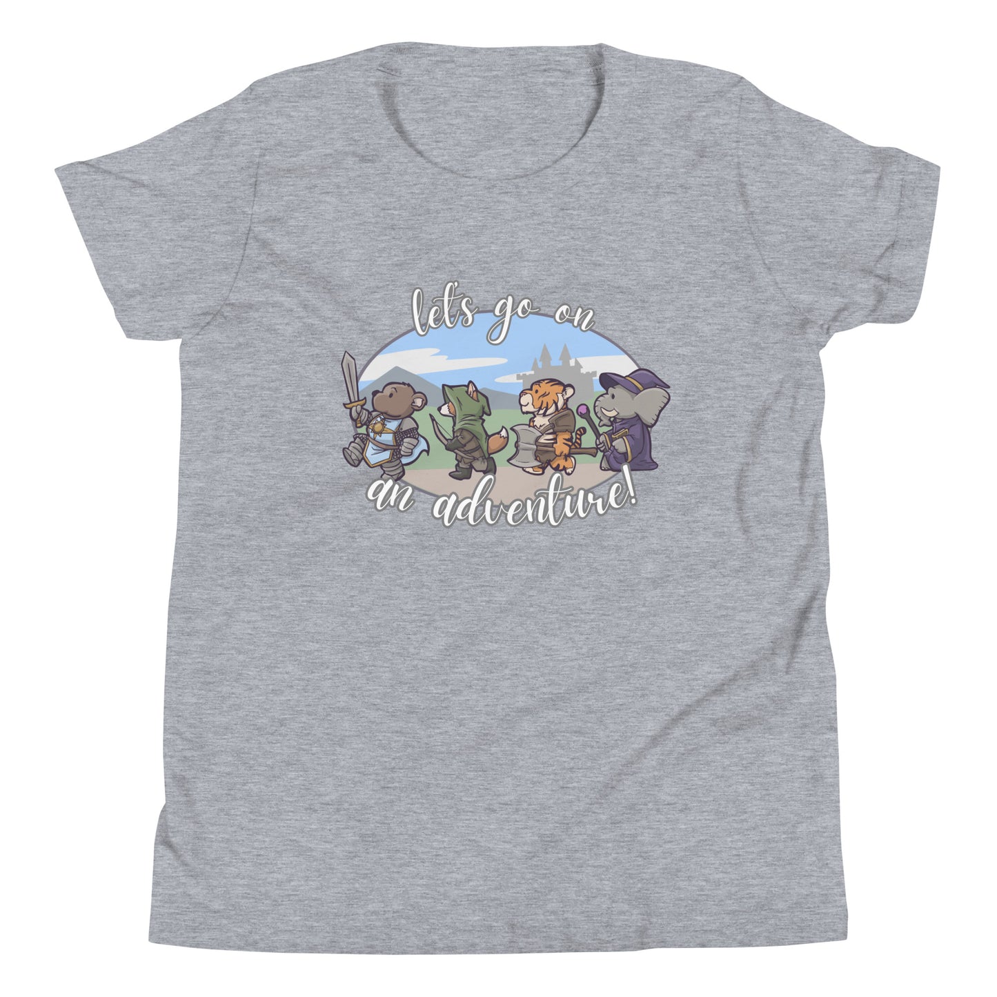 Let's Go On an Adventure Youth Short Sleeve T-Shirt Level 1 Gamers Athletic Heather S
