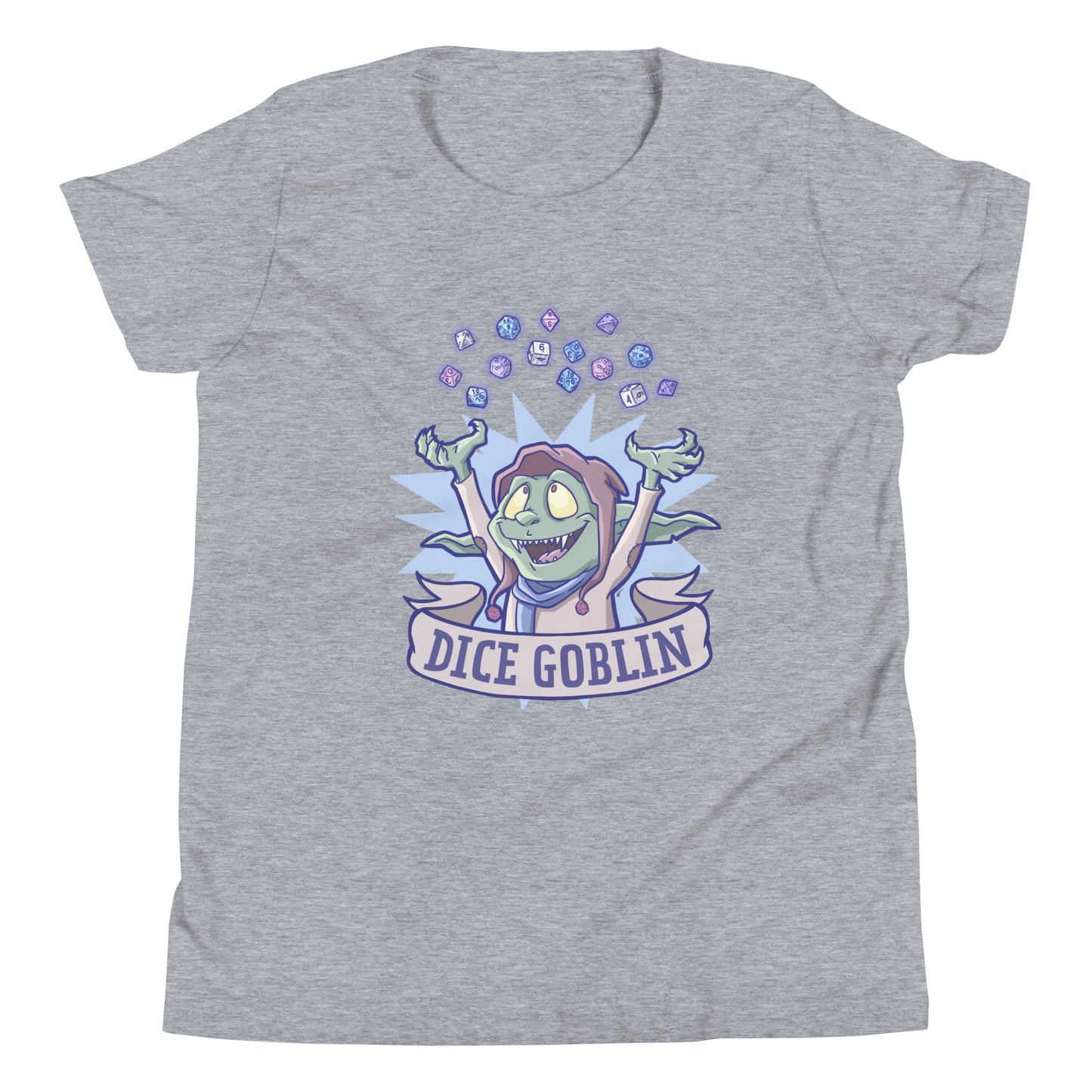Dice Goblin Youth Short Sleeve T-Shirt Level 1 Gamers Athletic Heather S