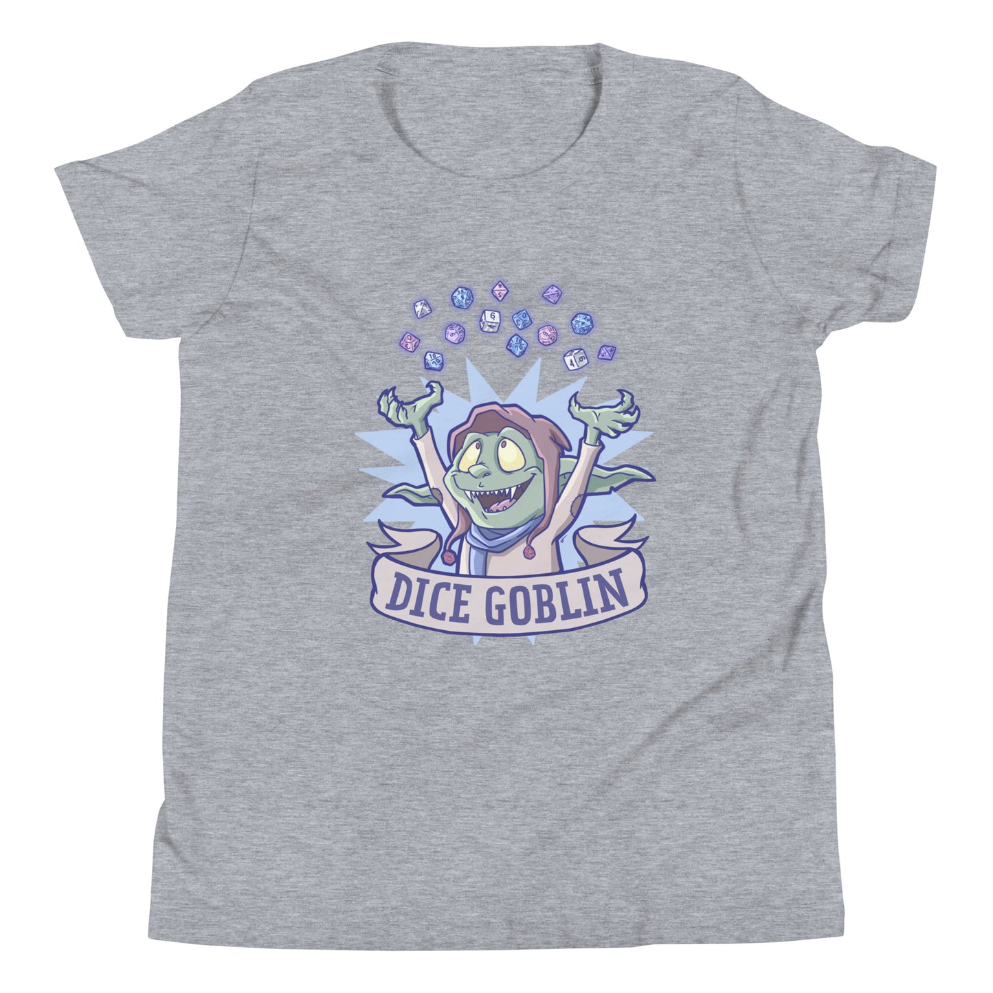 Dice Goblin Youth Short Sleeve T-Shirt  Level 1 Gamers Athletic Heather S 