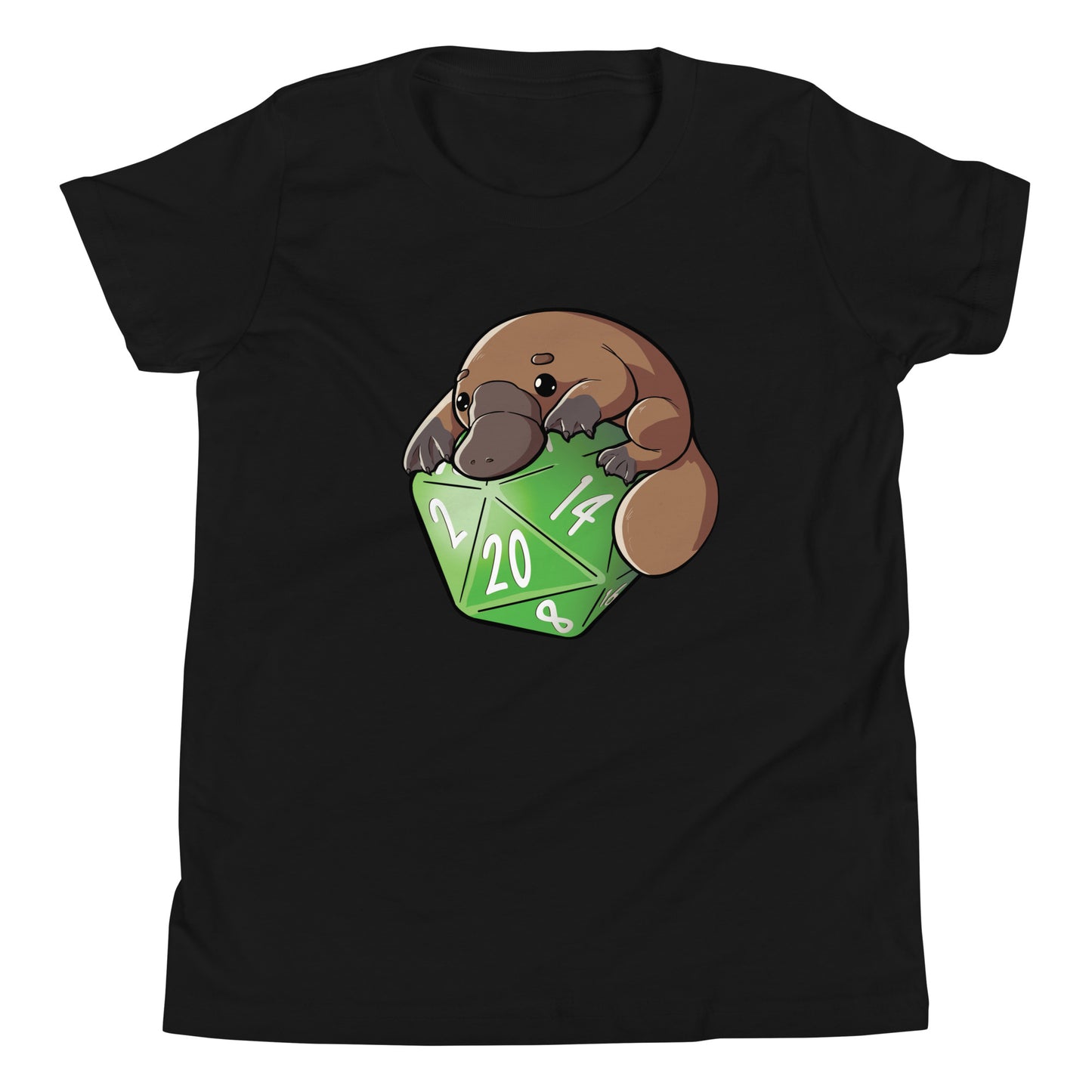D20 Platypus Youth Short Sleeve T-Shirt Level 1 Gamers Black S
