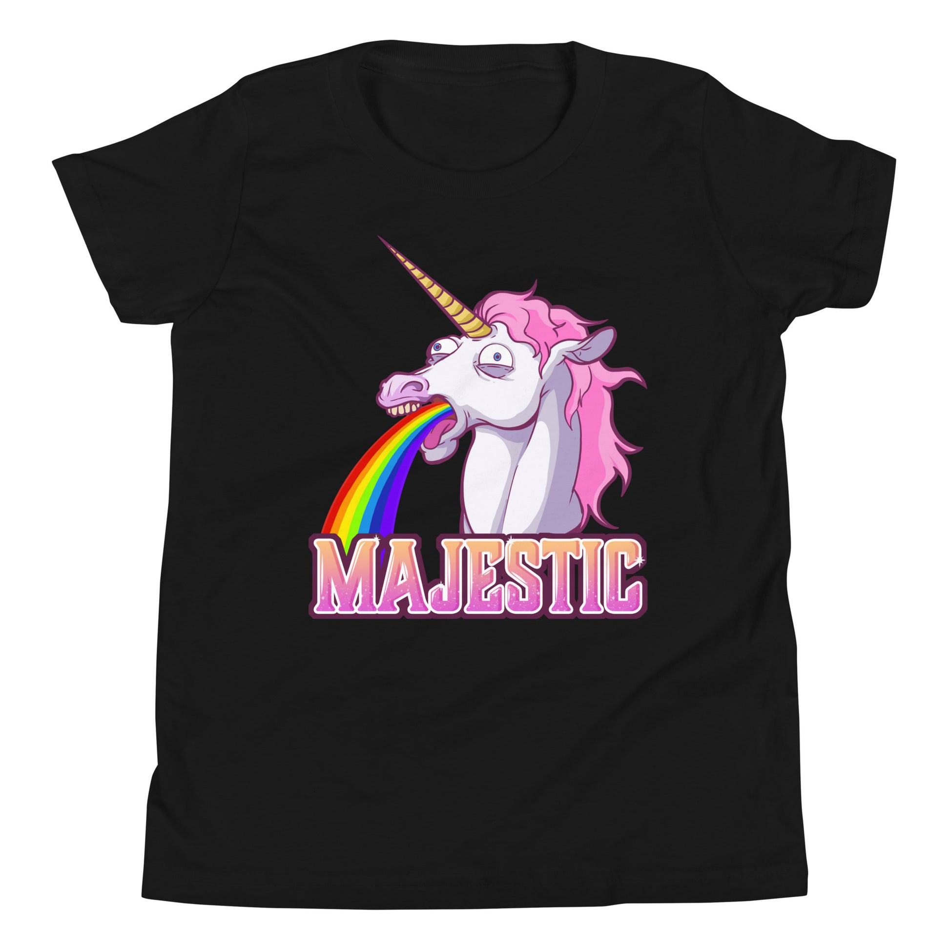 Majestic Unicorn Youth Short Sleeve T-Shirt  Level 1 Gamers Black S 
