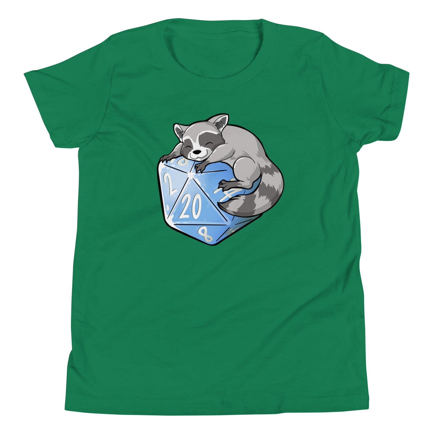 D20 Trash Panda Raccoon Youth Short Sleeve T-Shirt Level 1 Gamers Kelly S