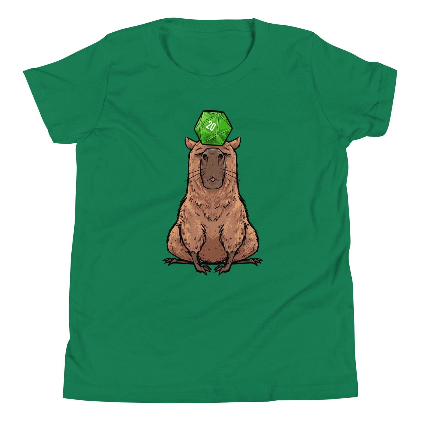 D20 Capybara Youth Short Sleeve T-Shirt Level 1 Gamers Kelly S