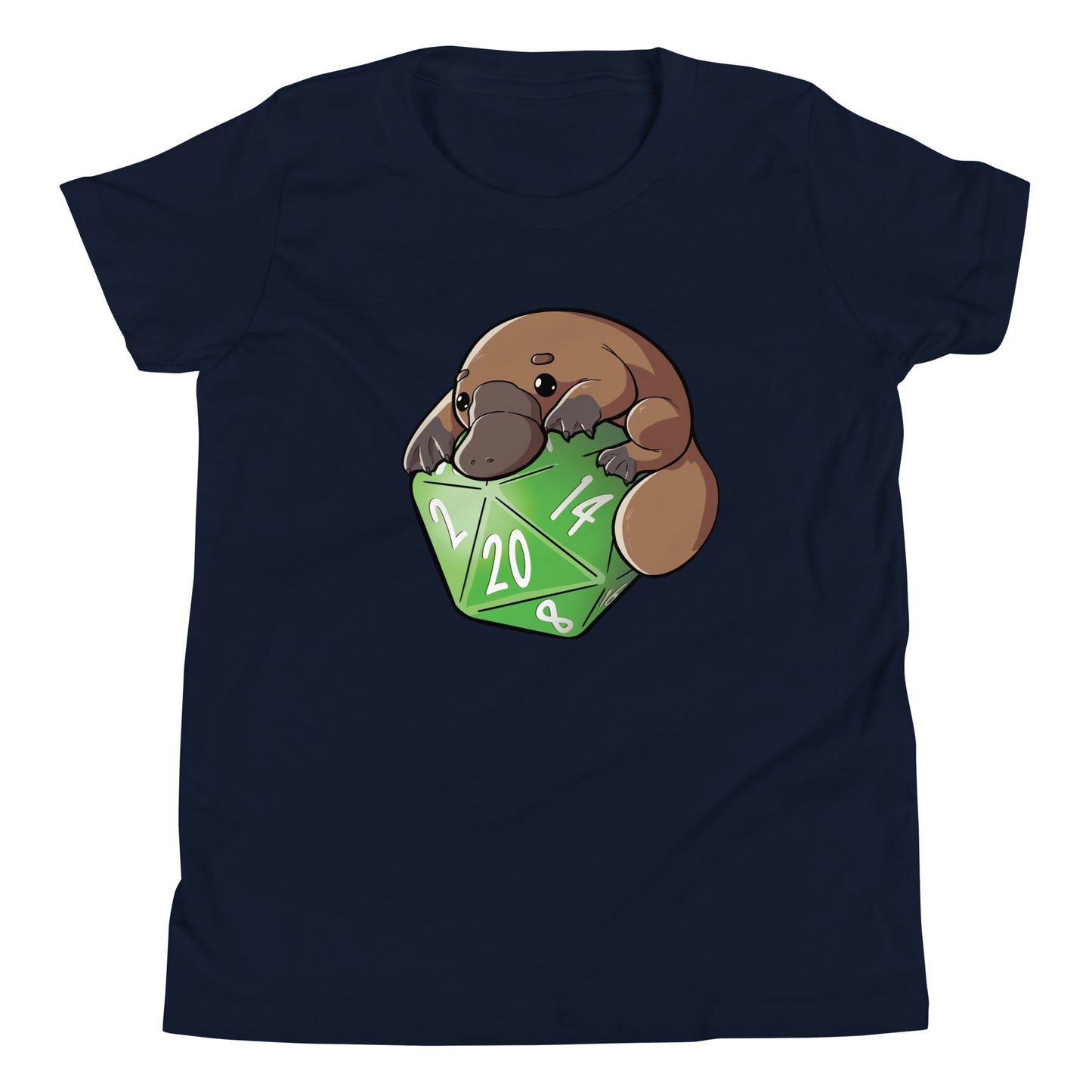 D20 Platypus Youth Short Sleeve T-Shirt Level 1 Gamers Navy S