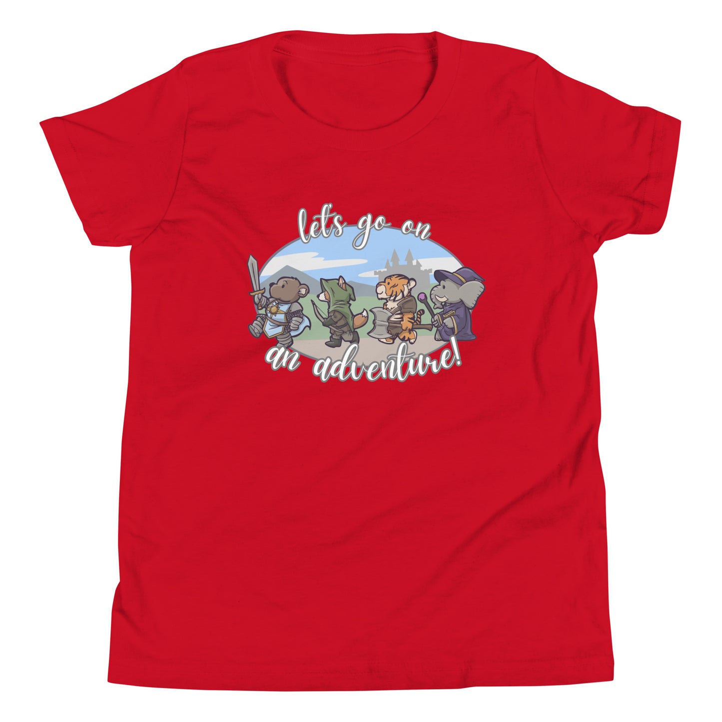 Let's Go On an Adventure Youth Short Sleeve T-Shirt Level 1 Gamers Red S