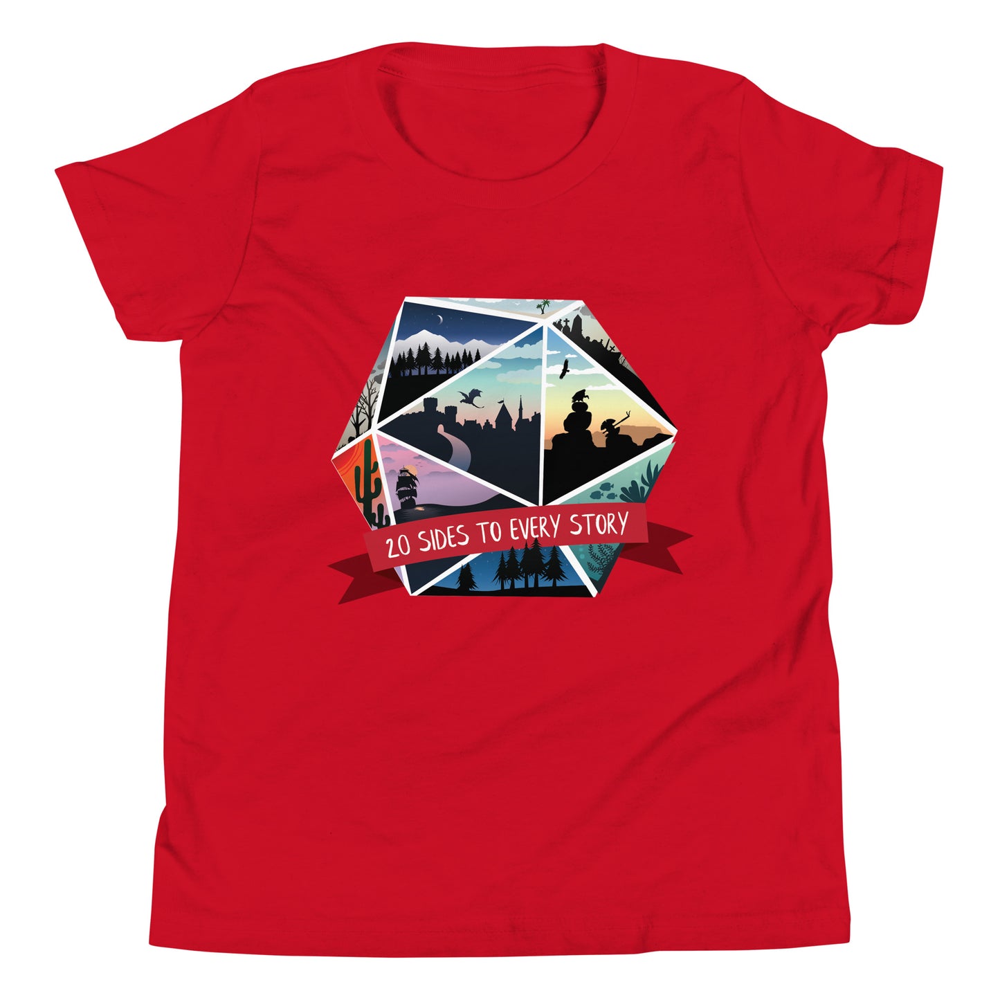 20 Sides to Every Story Youth Short Sleeve T-Shirt Level 1 Gamers Red S