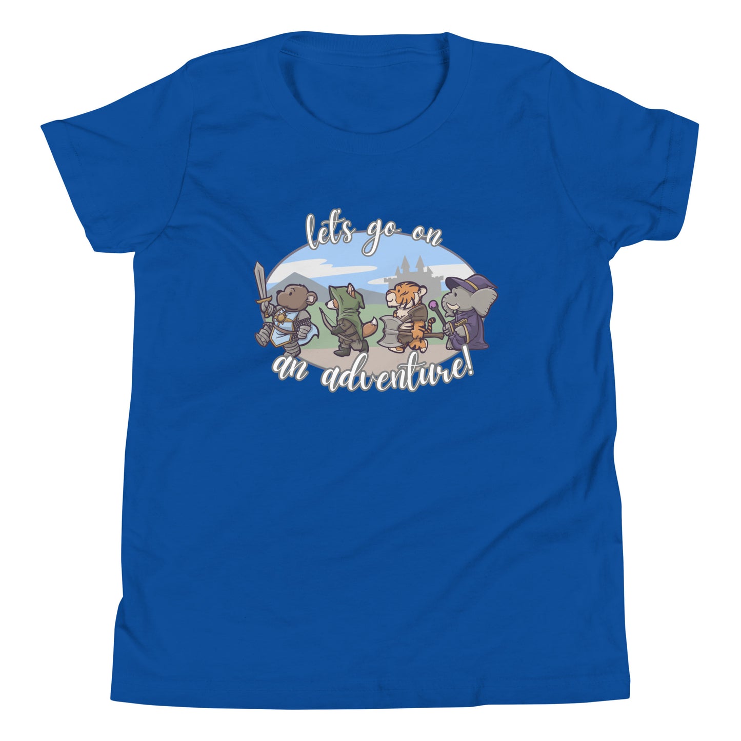 Let's Go On an Adventure Youth Short Sleeve T-Shirt Level 1 Gamers True Royal S