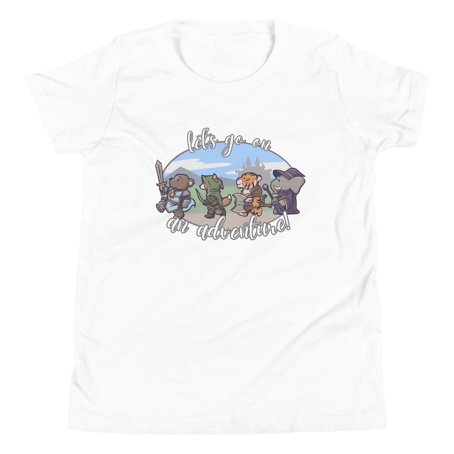 Let's Go On an Adventure Youth Short Sleeve T-Shirt Level 1 Gamers White S