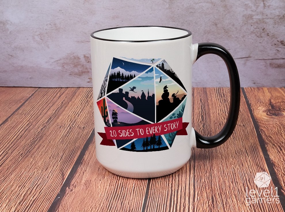 20 Sides To Every Story Mug Mugs Level 1 Gamers