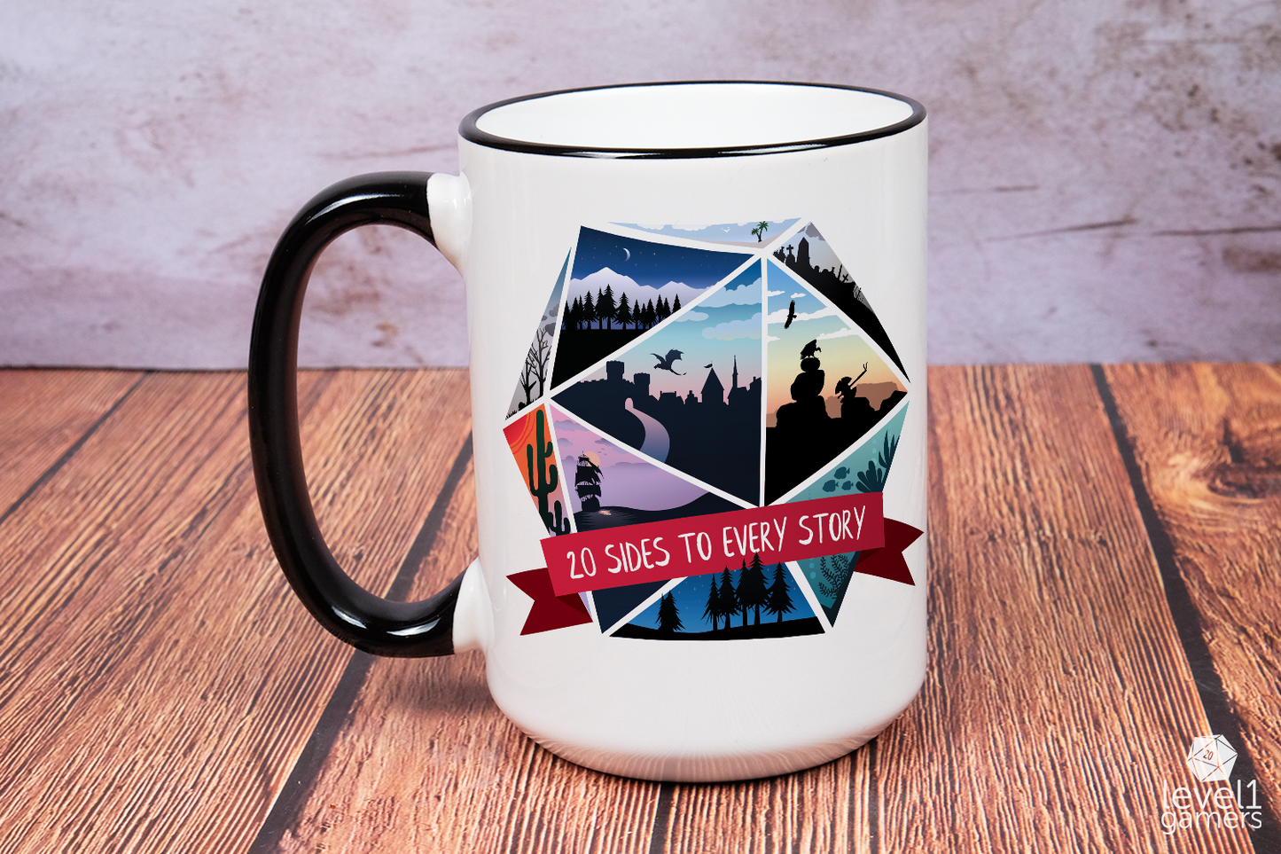 20 Sides To Every Story Mug Mugs Level 1 Gamers