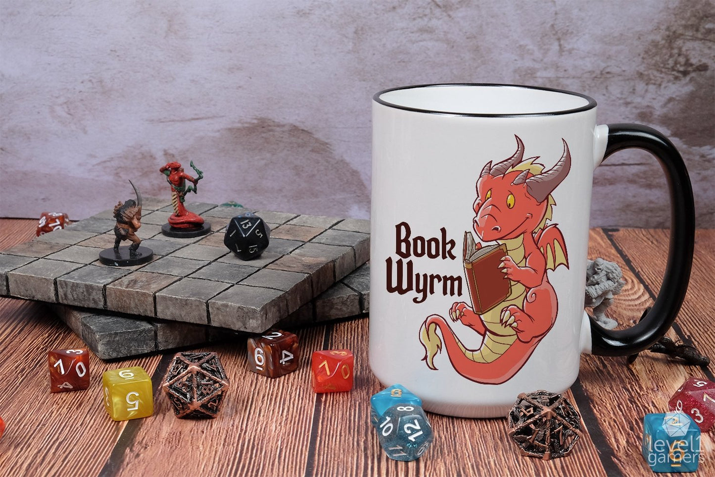 Book Wyrm Mug Level 1 Gamers