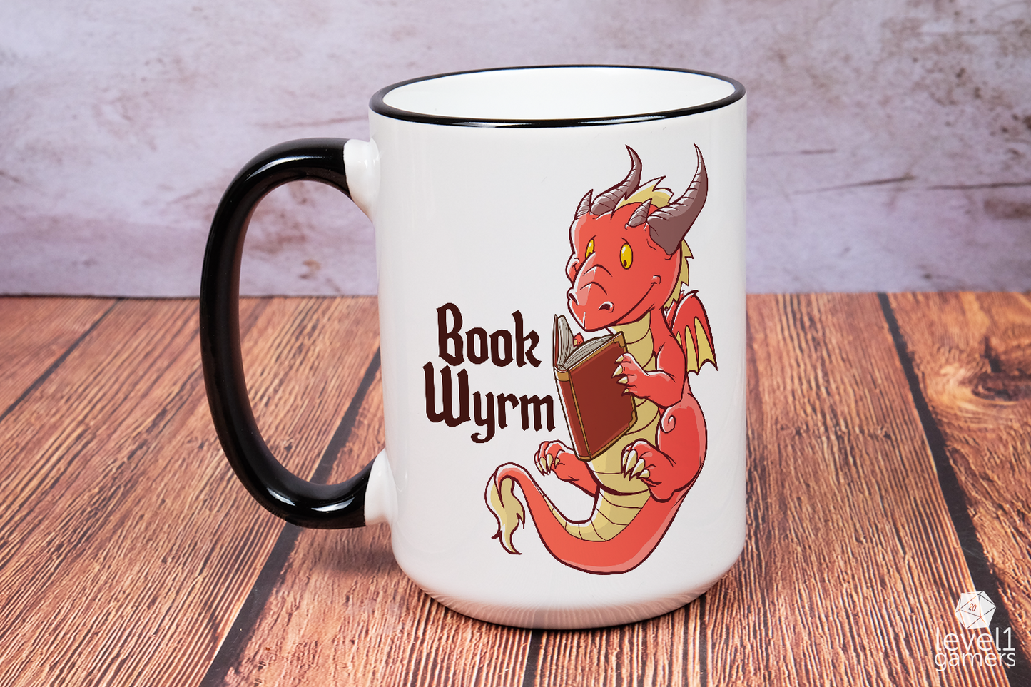 Book Wyrm Mug Level 1 Gamers