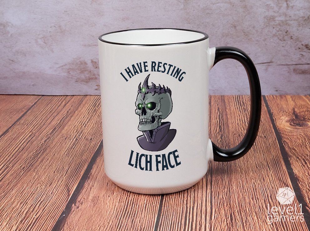 Resting Lich Face Mug Level 1 Gamers