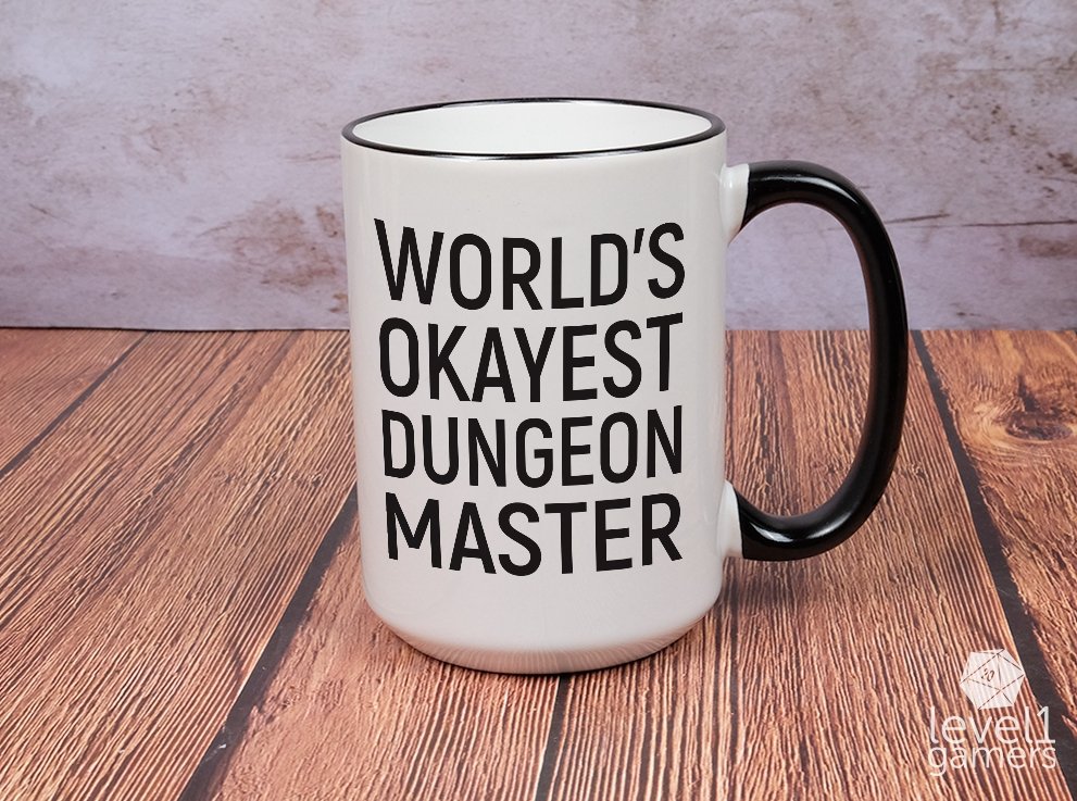 World's Okayest Dungeon Master Mug Level 1 Gamers