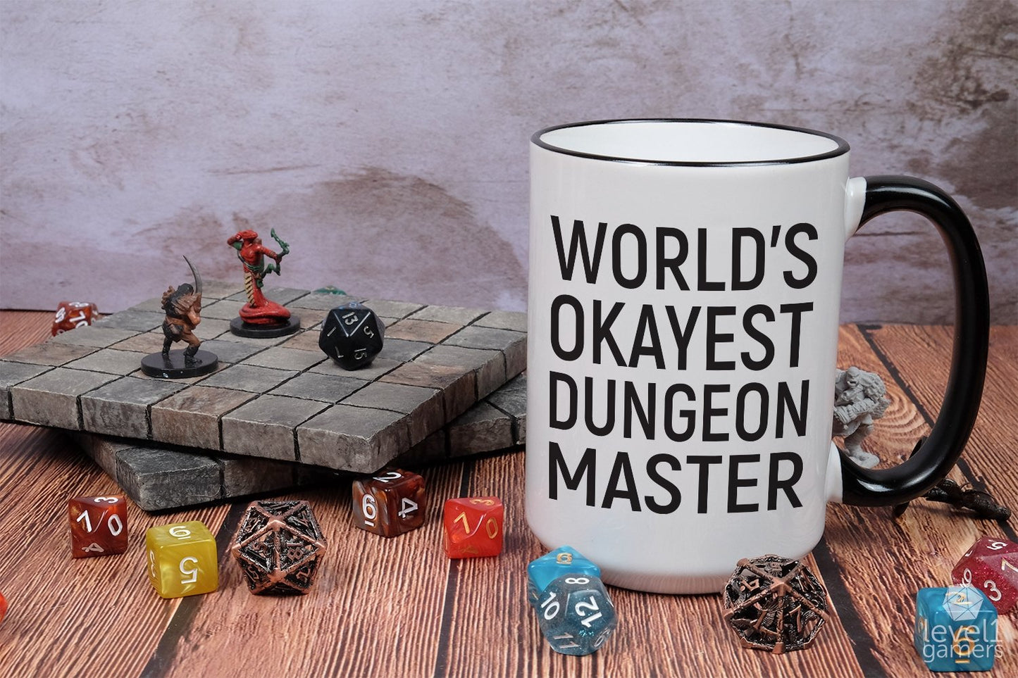World's Okayest Dungeon Master Mug Level 1 Gamers