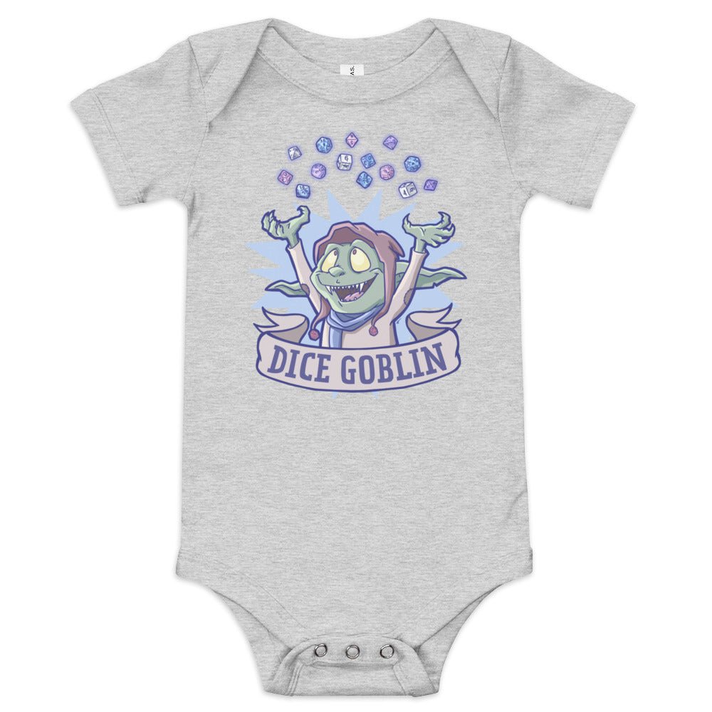 Dice Goblin Baby short sleeve one piece Level 1 Gamers Athletic Heather 3-6m