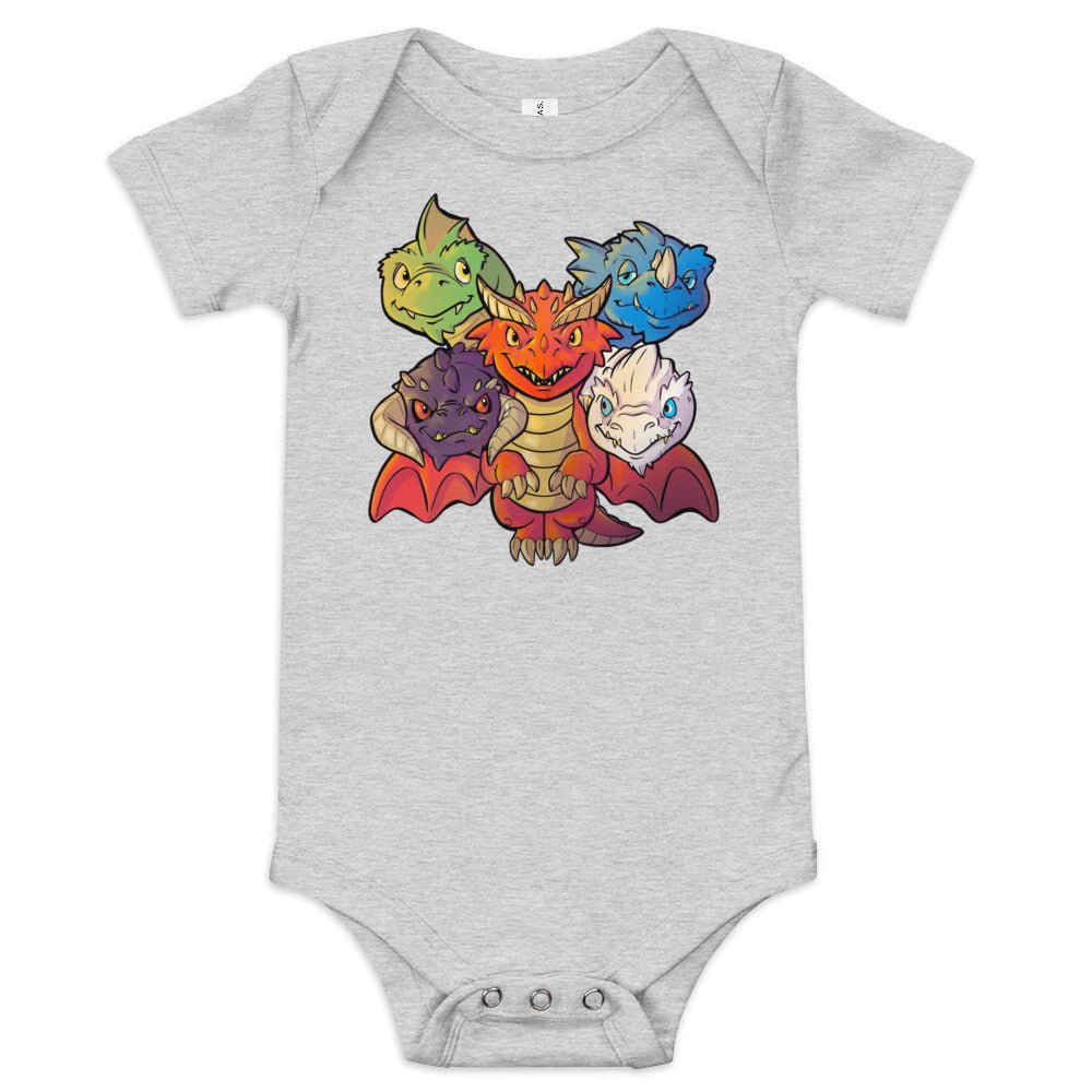 Baby Tiamat short sleeve one piece Level 1 Gamers Athletic Heather 3-6m