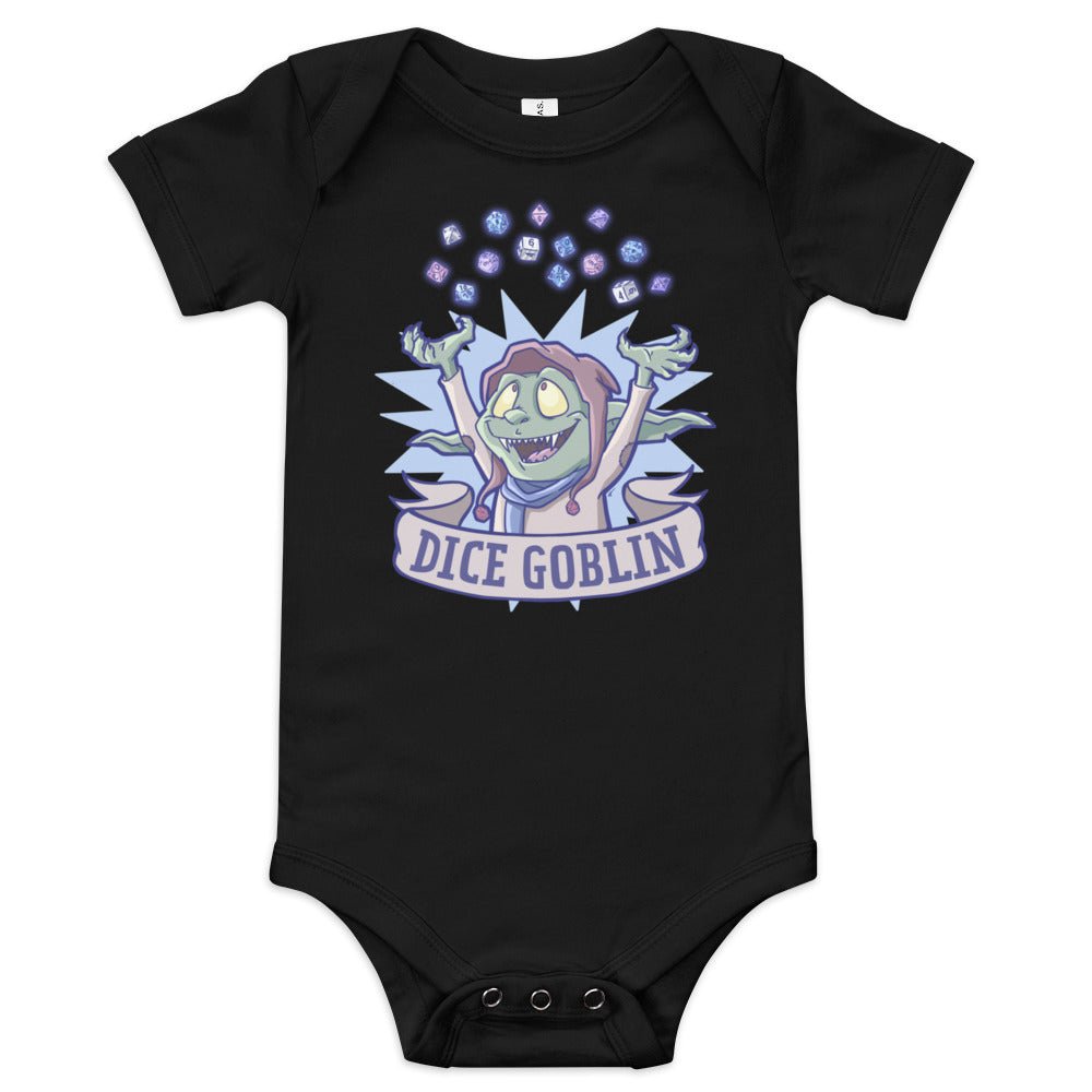 Dice Goblin Baby short sleeve one piece Level 1 Gamers Black 3-6m