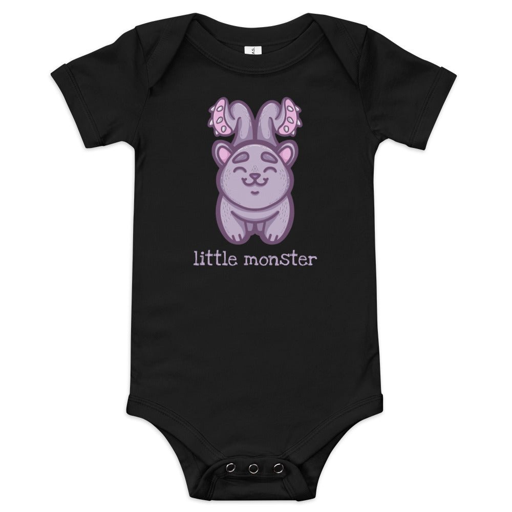 Little Displacer Monster Baby short sleeve one piece Level 1 Gamers Black 3-6m