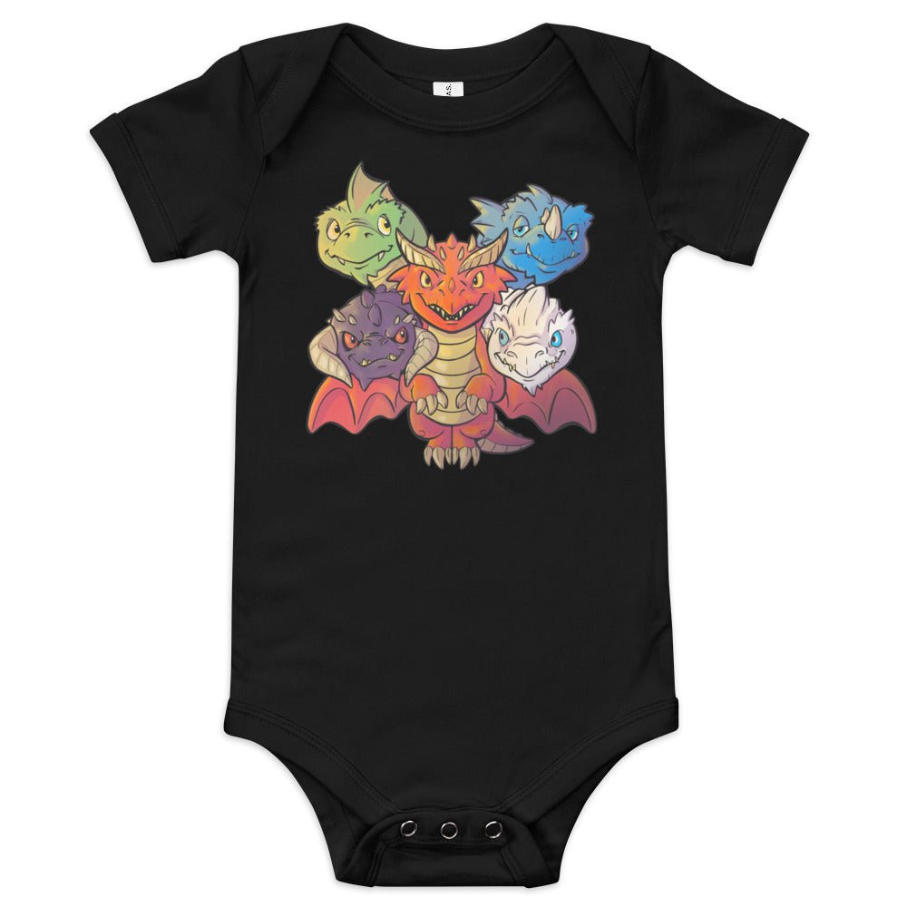Baby Tiamat short sleeve one piece Level 1 Gamers Black 3-6m