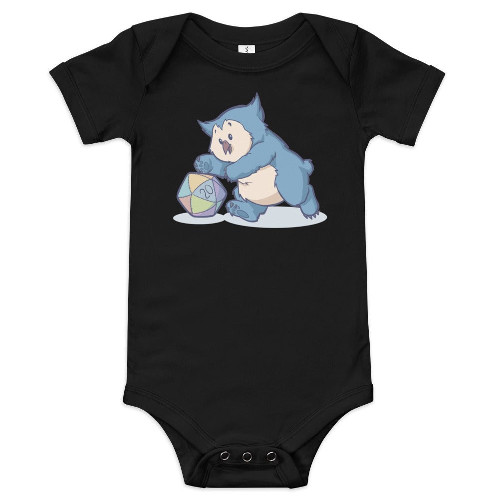 Little Owlbear Baby short sleeve one piece  Level 1 Gamers Black 3-6m