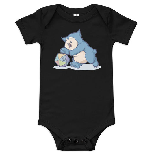 Little Owlbear Baby short sleeve one piece  Level 1 Gamers Black 3-6m