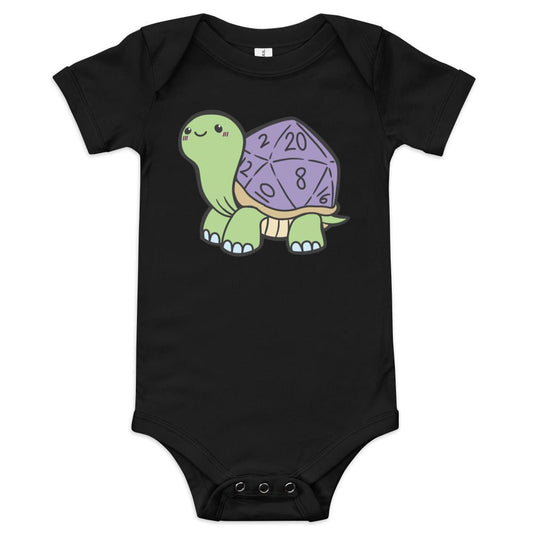 D20 Turtle Baby short sleeve one piece  Level 1 Gamers Black 3-6m