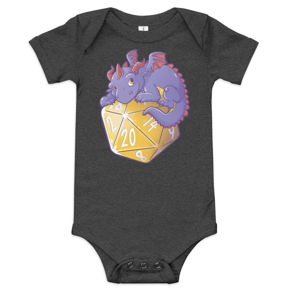 Baby short sleeve one piece Level 1 Gamers Dark Grey Heather 3-6m
